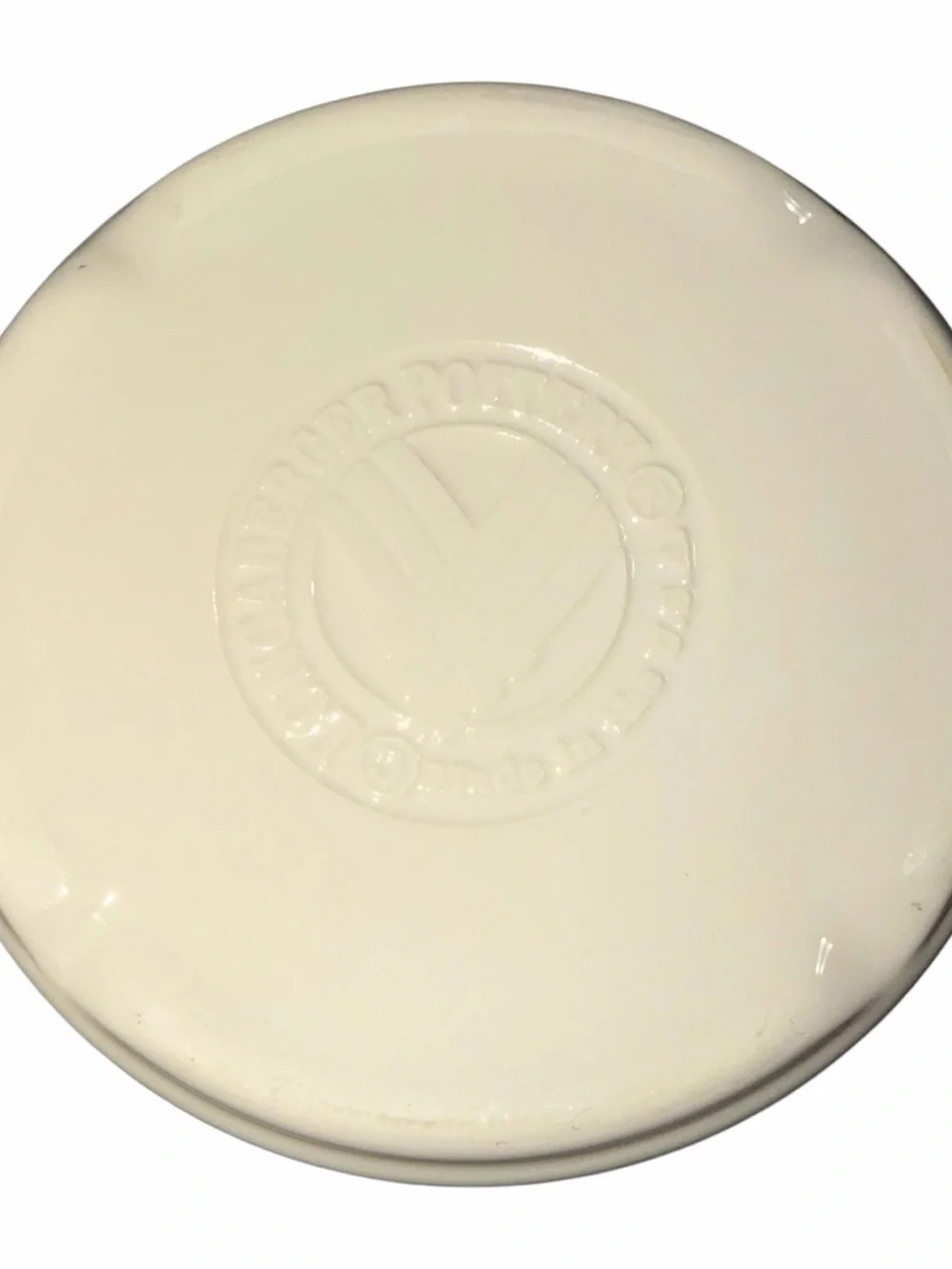 Longaberger Cream Ceramic Canister with Yellow-Orange Lid